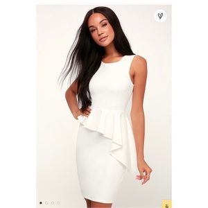 White ruffled bodycon dress